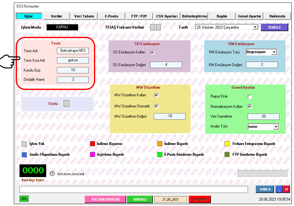 MAESTRO LOGGER ana yapılandırma ekranı