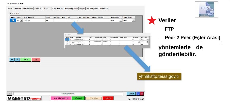 FCMASTER e-posta sekmesi ve SMTP yapılandırması