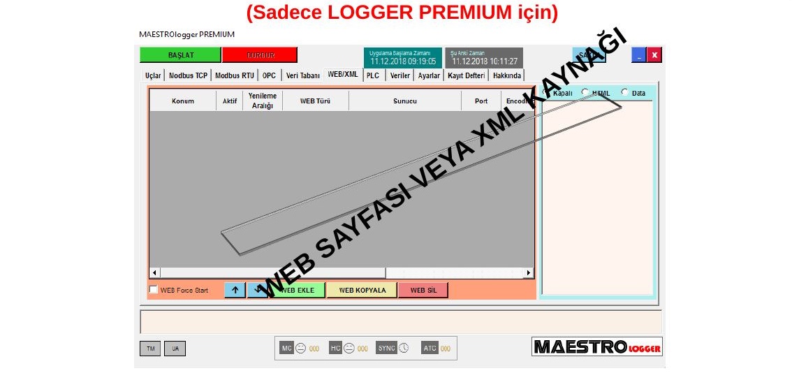 Web sayfası ve XML kaynak türü