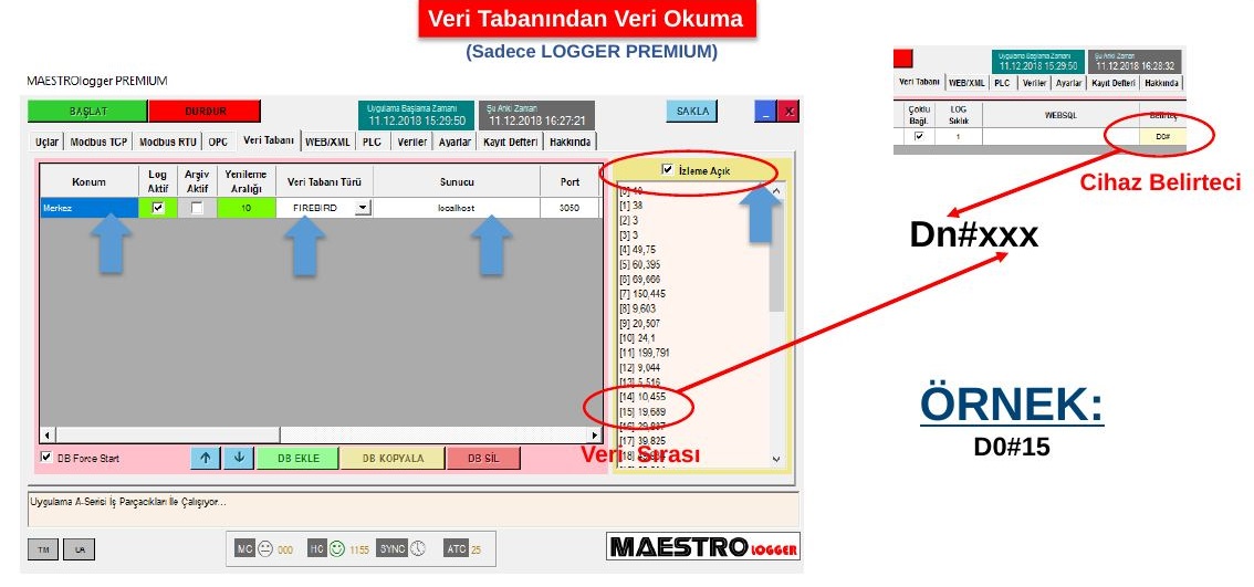 Veri tabanından veri okuma