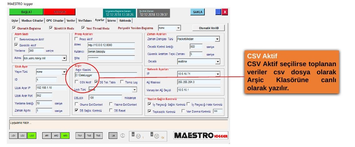 CSV etkinleştirme