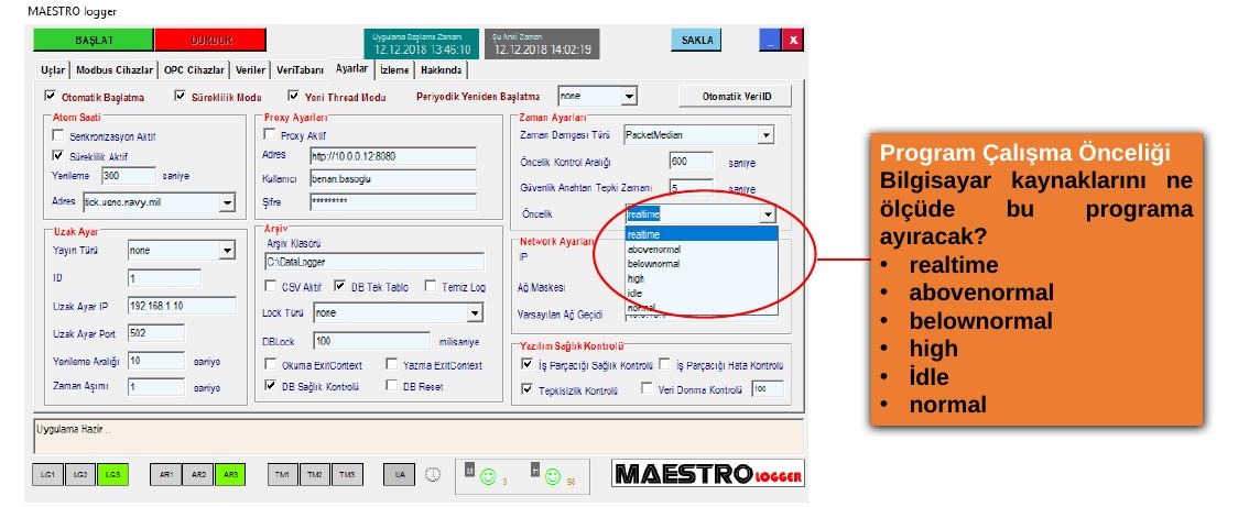 Program çalışma önceliği