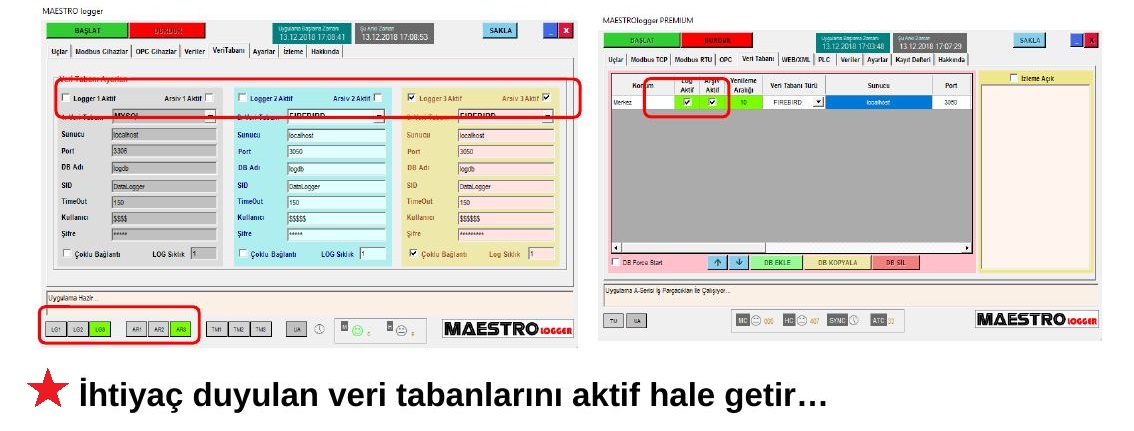 Veri tabanlarının yeniden açılması